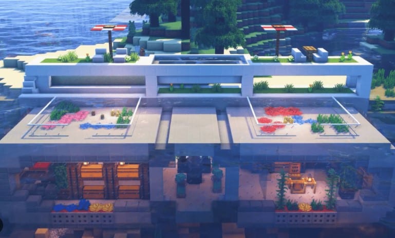 Hình ảnh nhà dưới nước trong Minecraft hiện đại nhất