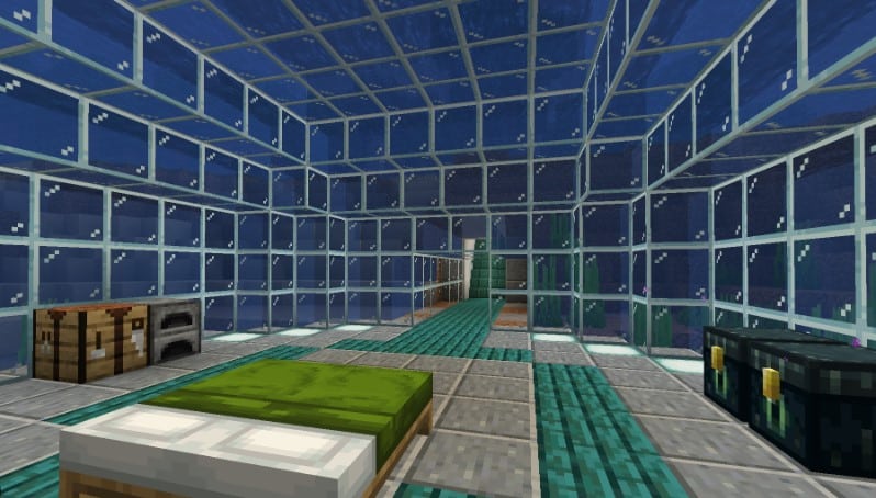 Hình ảnh nhà dưới nước trong Minecraft phía bên trong