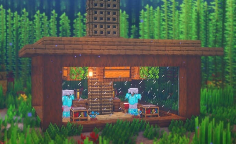 Hình ảnh nhà dưới nước trong Minecraft vô cùng sáng tạo