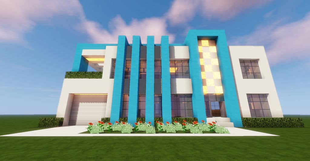 Hình ảnh nhà hiện đại trong Minecraft ấn tượng