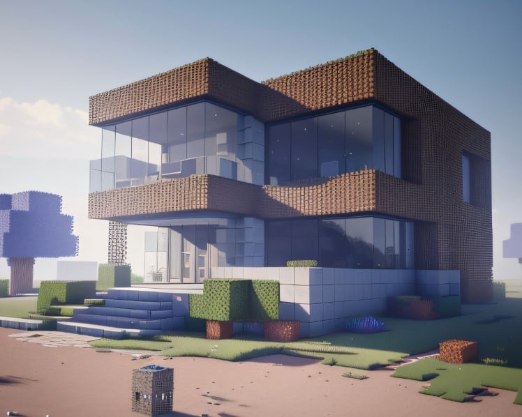 Hình ảnh nhà hiện đại trong Minecraft đặc sắc