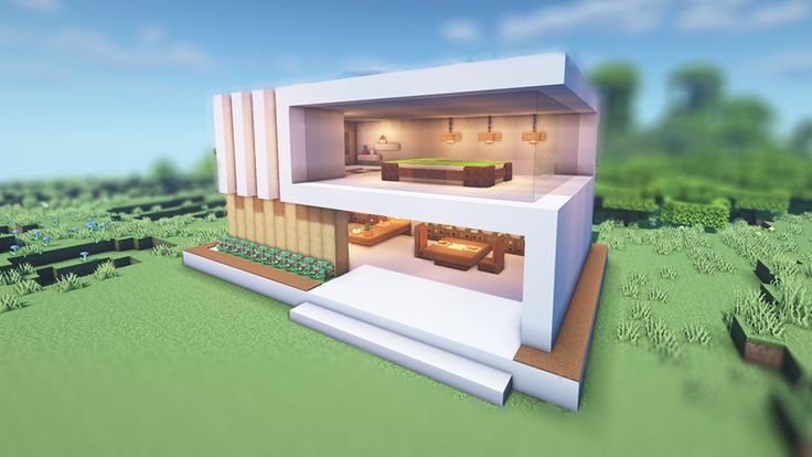Hình ảnh nhà hiện đại trong Minecraft dễ xây nhất