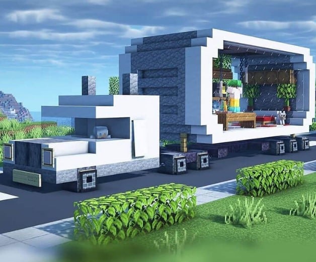 Hình ảnh nhà hiện đại trong Minecraft di động