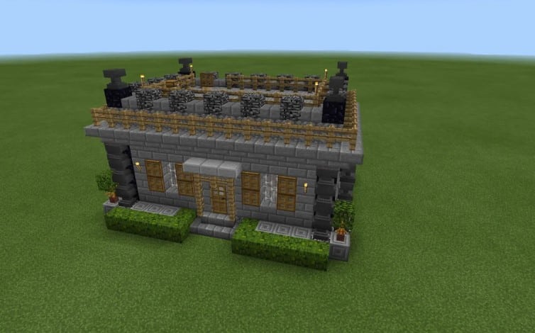 Hình ảnh nhà trung cổ Minecraft dễ xây