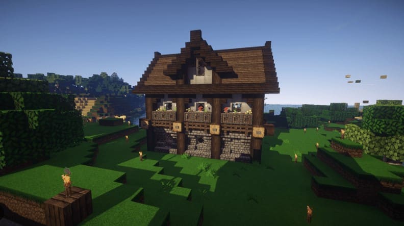Hình ảnh nhà trung cổ Minecraft độc lạ