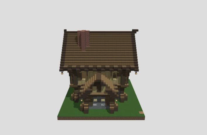 Hình ảnh nhà trung cổ Minecraft đơn giản