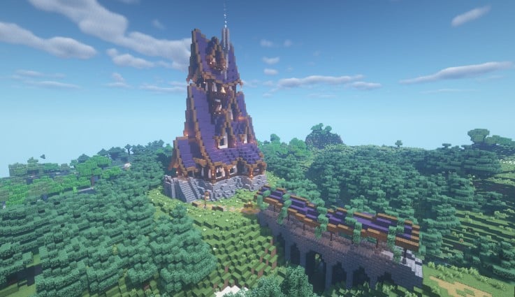 Hình ảnh nhà trung cổ Minecraft sáng tạo