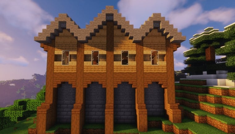 Hình ảnh nhà trung cổ Minecraft vô cùng đẹp