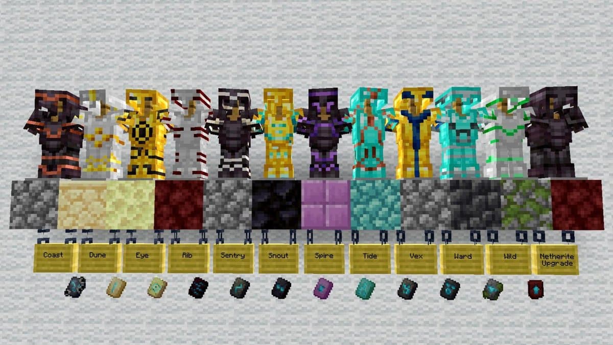 Hình ảnh những loại giáp Minecraft