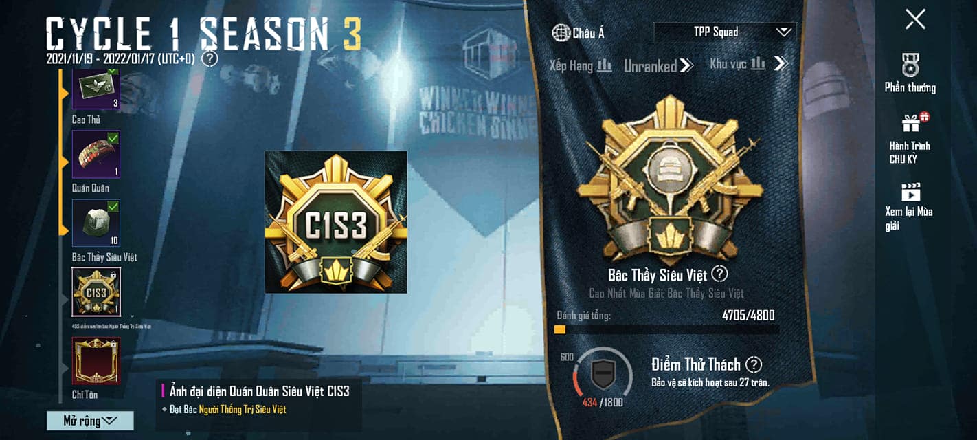 Hình ảnh rank PUBG bậc thầy siêu việt ấn tượng
