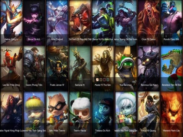 Hình ảnh tổng số skin trong LOL chất nhất