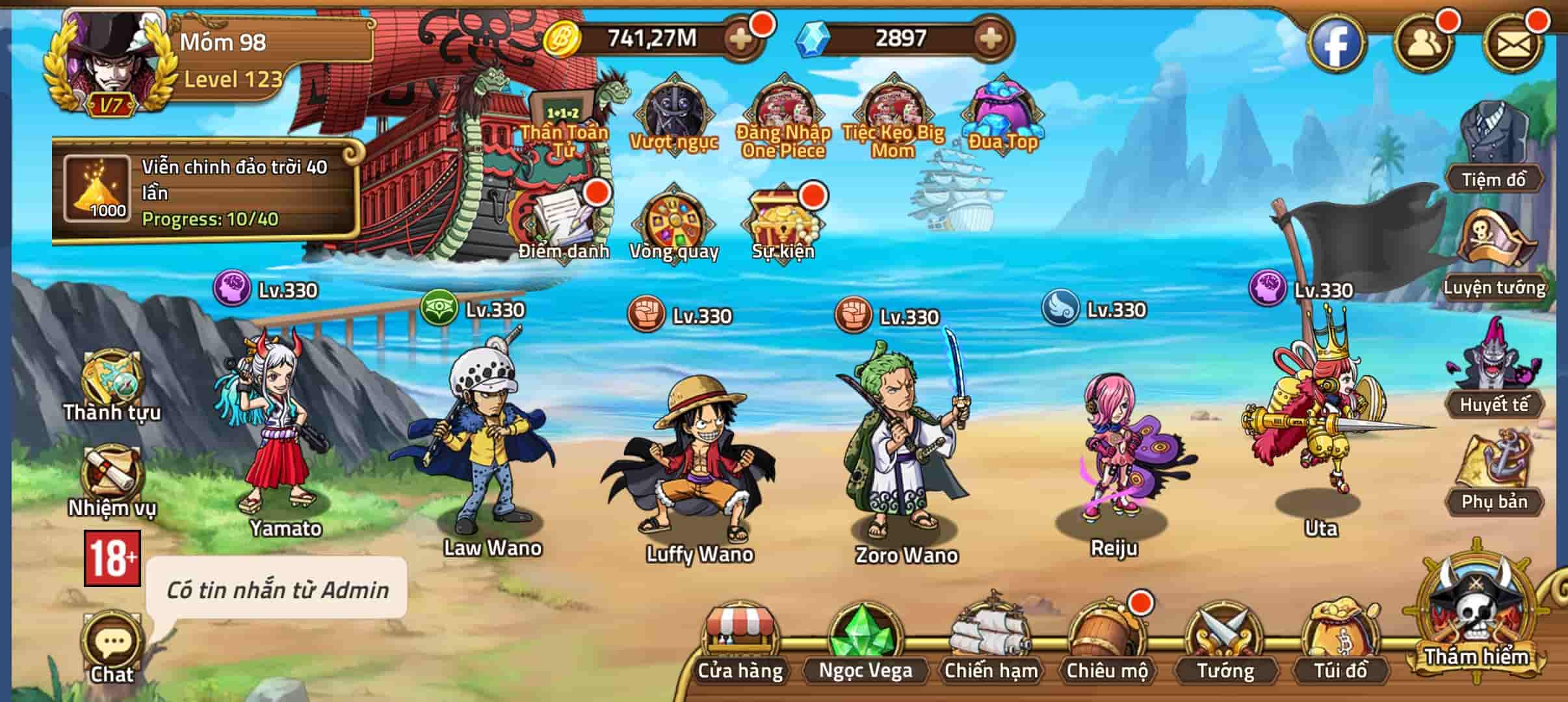 Hình game Huyền Thoại Hải Tặc vip ngầu lòi