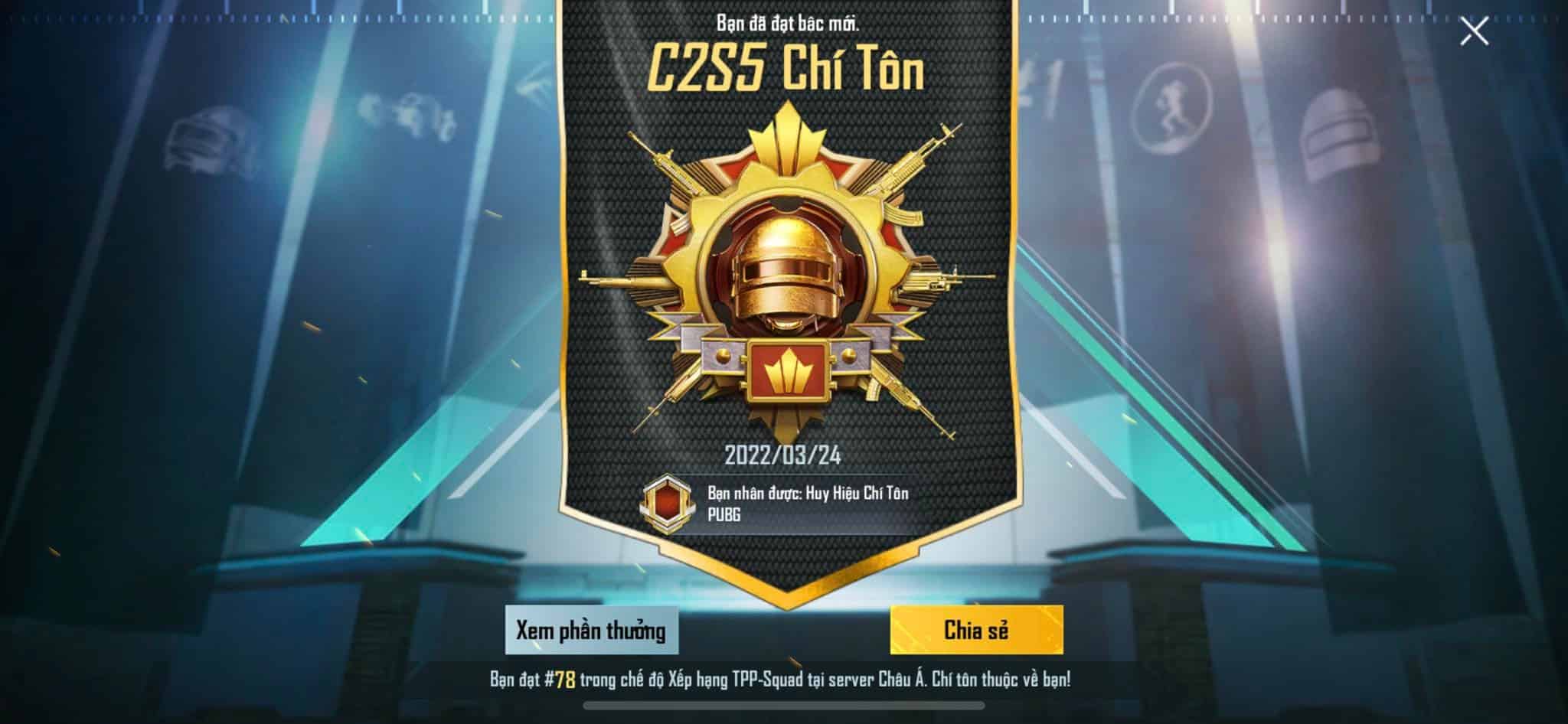 Hình rank Chí Tôn Pubg ấn tượng nhất