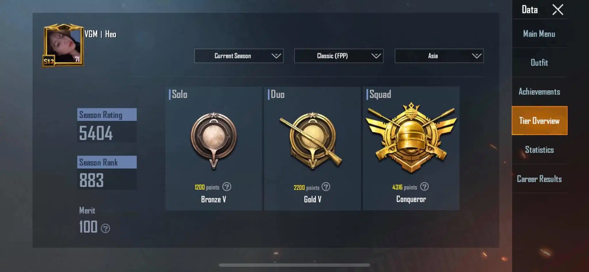 Hình rank Chí Tôn Pubg cực ấn tượng