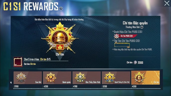 Hình rank Chí Tôn Pubg đặc sắc nhất