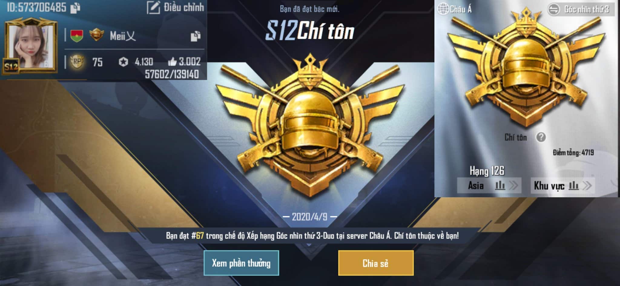 Hình rank Chí Tôn Pubg mới đẹp