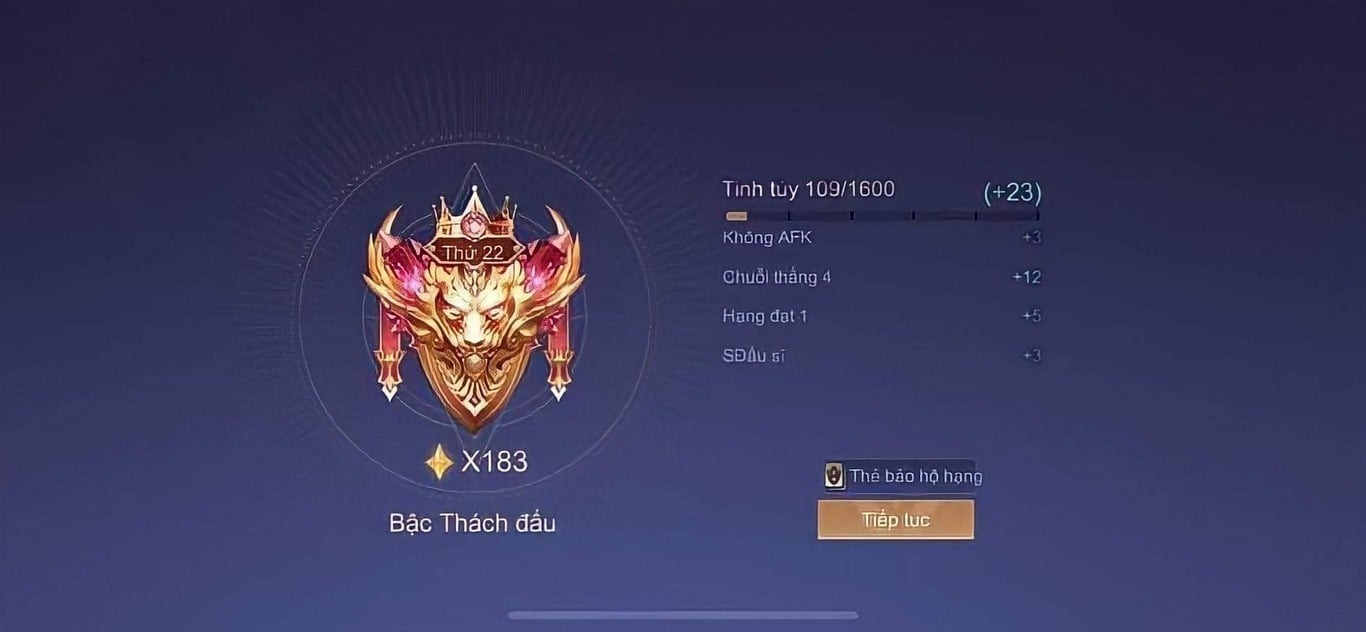 Hình rank Thách Đấu Liên Quân cực đẹp