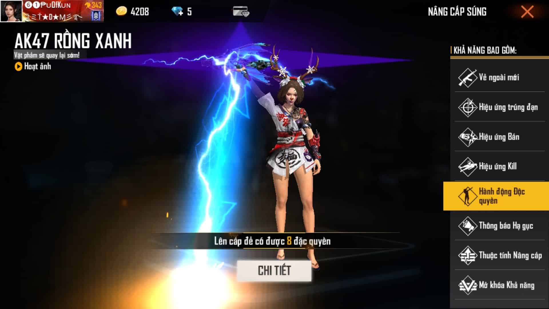 Hình sở hữu AK rồng xanh LV7