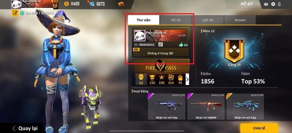 ID Free Fire 9 Số