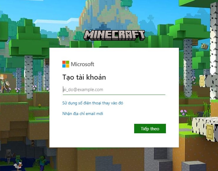 Lần lượt điền thông tin cá nhân
