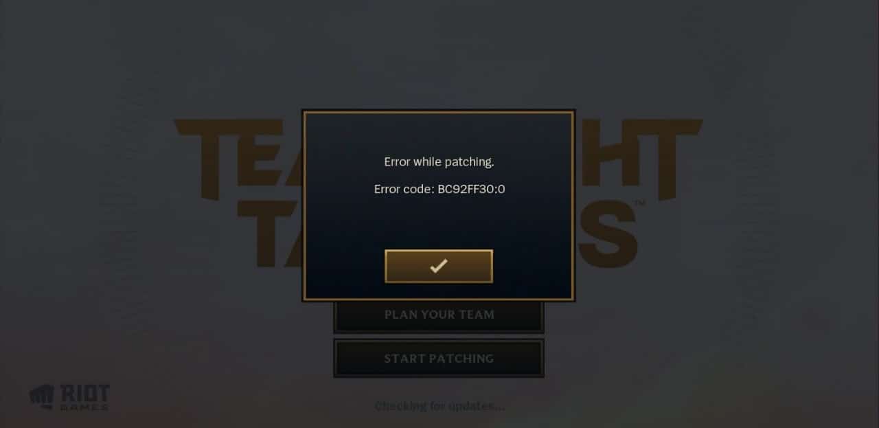 Lỗi Your Selected Region IS Not Currently Supported By TFT Mobile