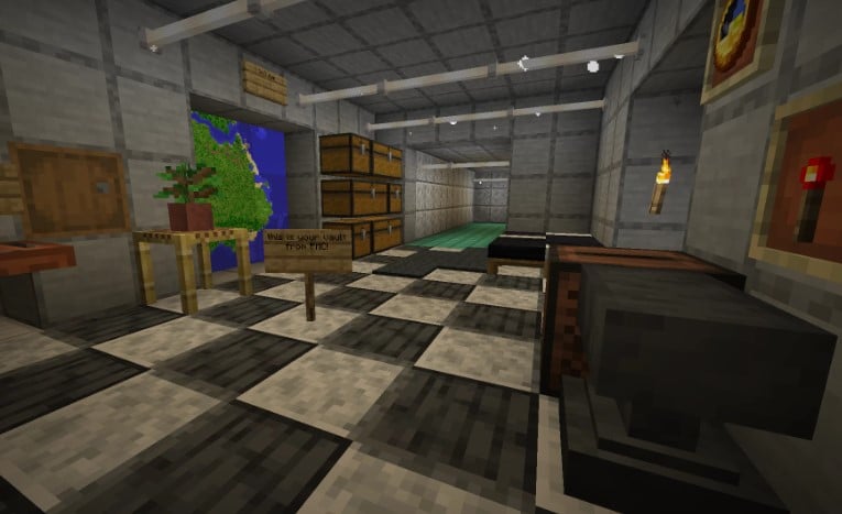 Mẫu hầm bí mật Minecraft đầy đủ tiện nghi