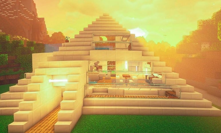 Mẫu kim tự tháp Minecraft dùng để ở