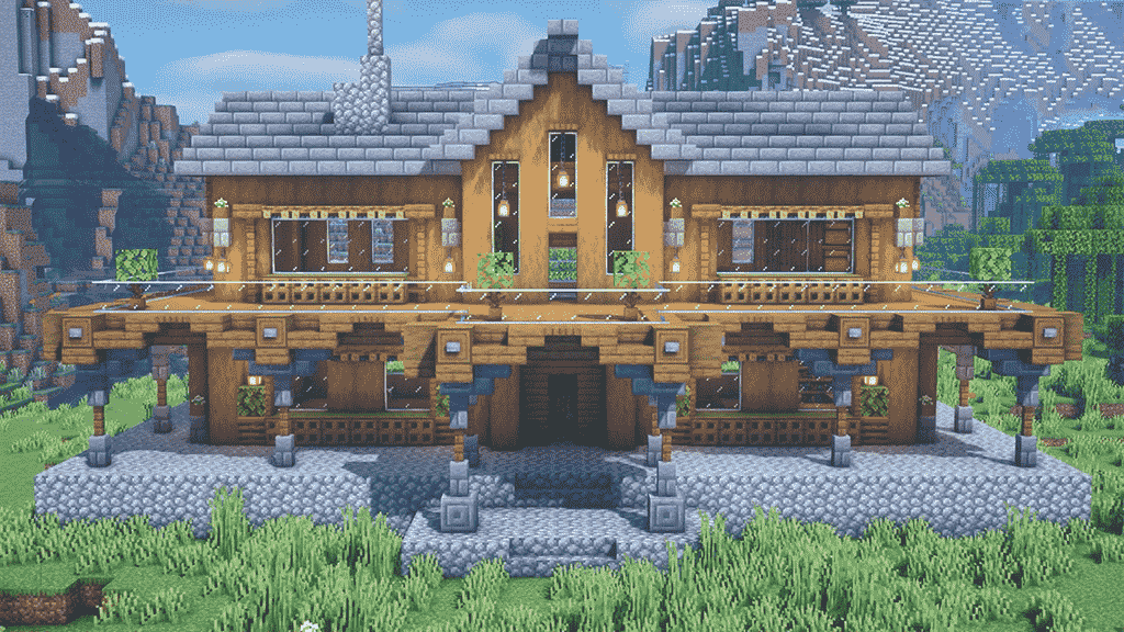 Mẫu nhà Minecraft 2 tầng ấn tượng