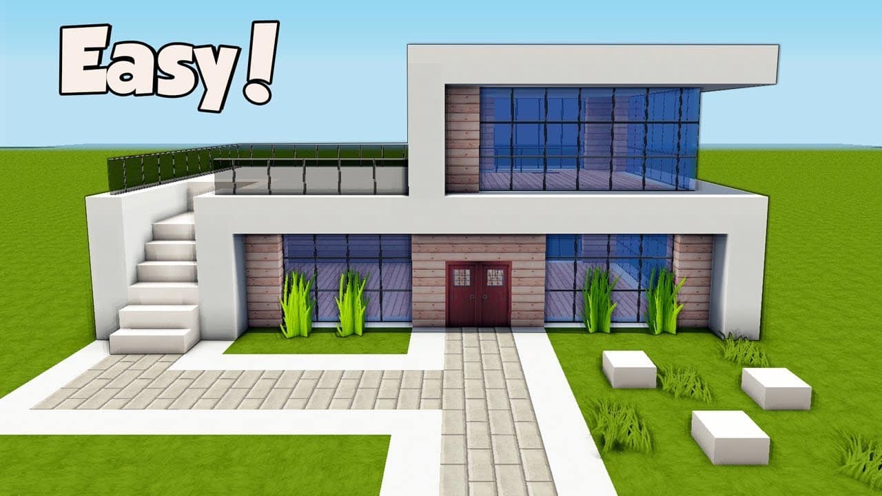 Mẫu nhà Minecraft hiện đại dễ nhất