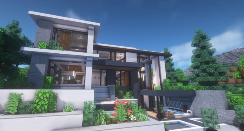 Mẫu nhà Minecraft hiện đại độc đáo
