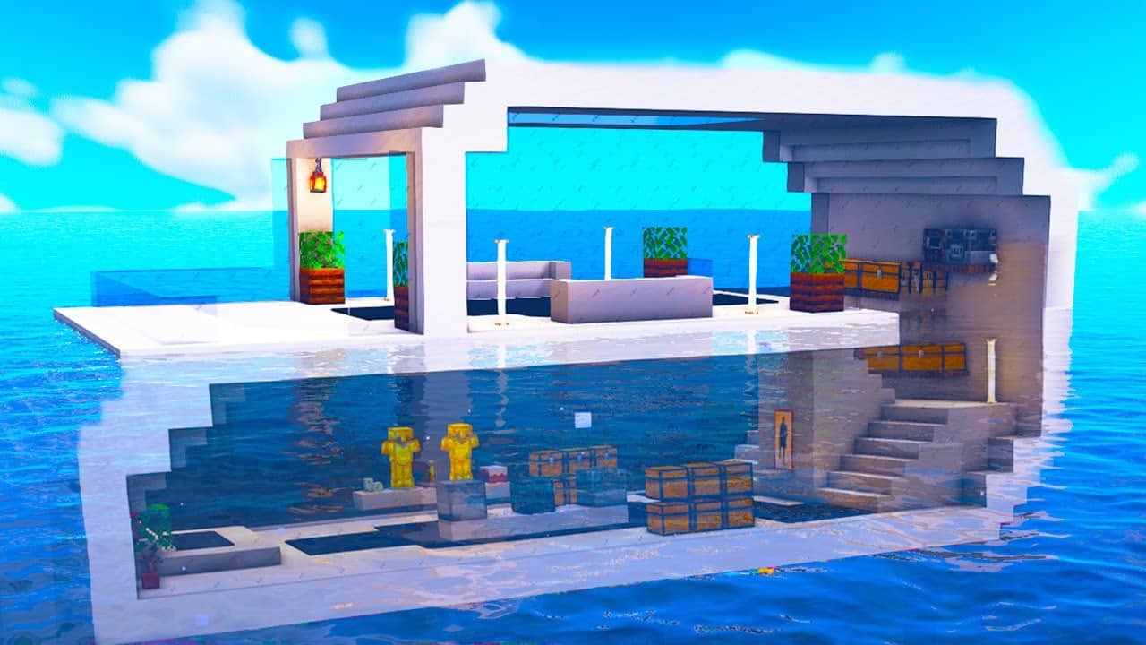Mẫu nhà dưới nước Minecraft độc đáo