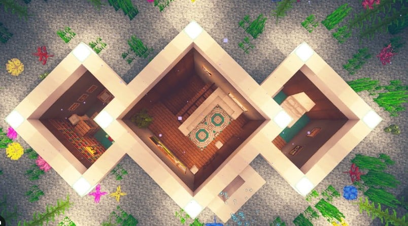 Mẫu nhà dưới nước trong Minecraft ấn tượng