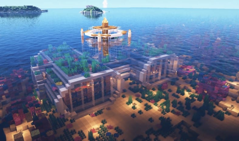 Mẫu nhà dưới nước trong Minecraft sáng tạo