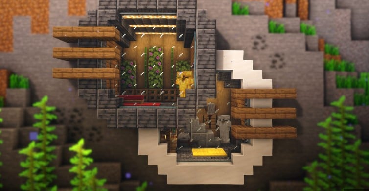Mẫu nhà dưới nước trong Minecraft vô cùng độc đáo