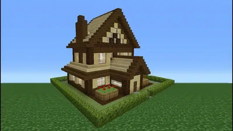 Mẫu nhà gỗ trong Minecraft đơn giản sáng tạo