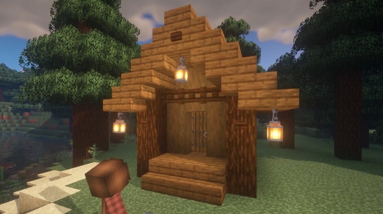 Mẫu nhà gỗ trong Minecraft nhỏ dễ xây