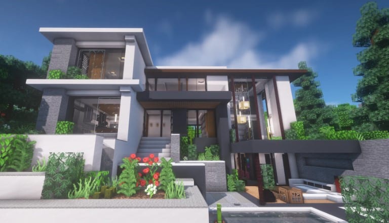 Mẫu nhà hiện đại trong Minecraft cực độc đáo