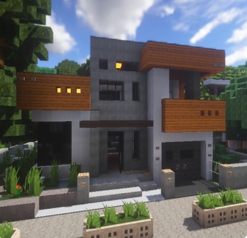 Mẫu nhà hiện đại trong Minecraft cực kỳ đơn giản