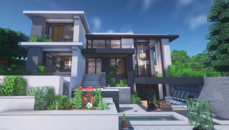 Mẫu nhà hiện đại trong Minecraft độc lạ