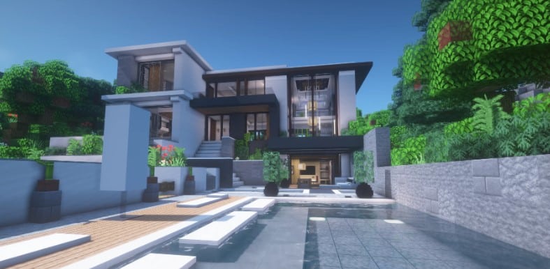 Mẫu nhà hiện đại trong Minecraft xịn sò