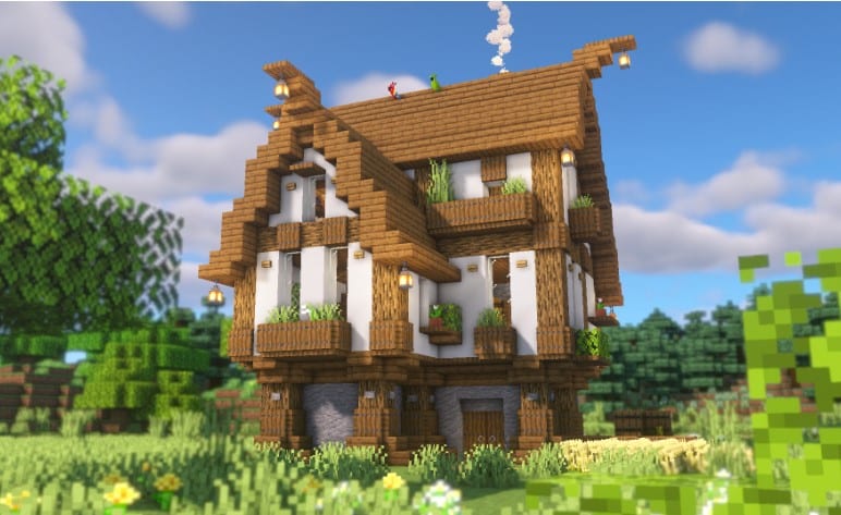 Mẫu nhà trung cổ Minecraft độc lạ