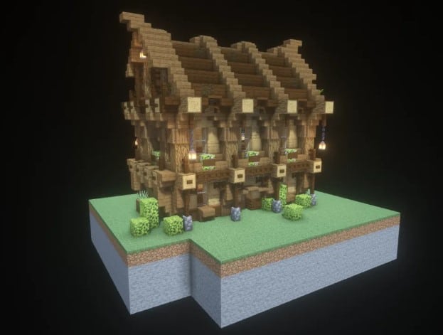 Mẫu nhà trung cổ Minecraft đơn giản