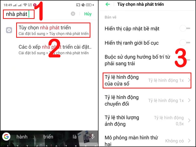 Nhấn Tỷ lệ hình động của cửa sổ