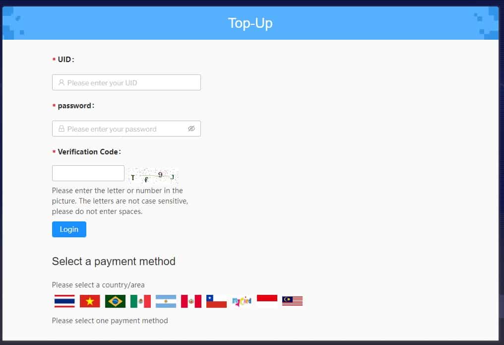 Nhập các thông tin chính xác và nhấn Login