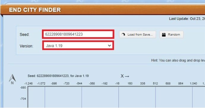 Nhập mã seed thế giới của mình vào mục Seed