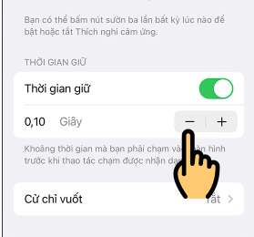 Thay đổi thời gian giữ