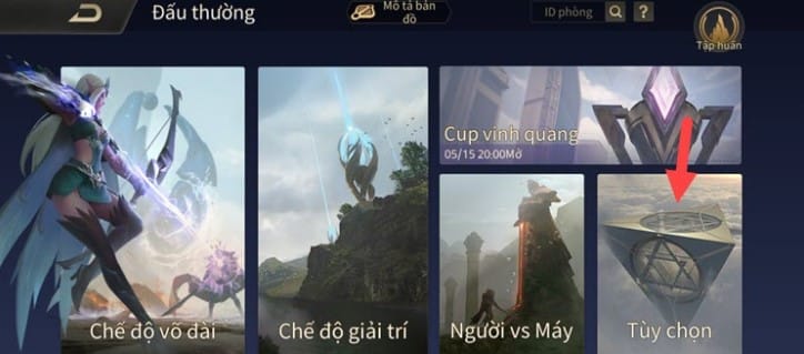Vào Tuỳ chọn