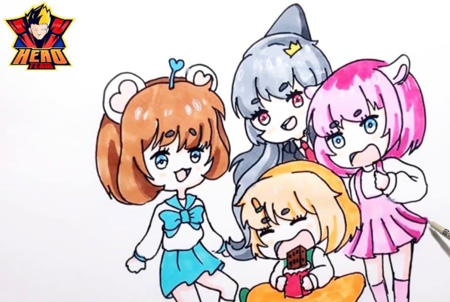 Vẽ Hero Team Chibi cute