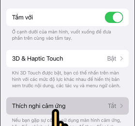 vào mục Thích nghi cảm ứng