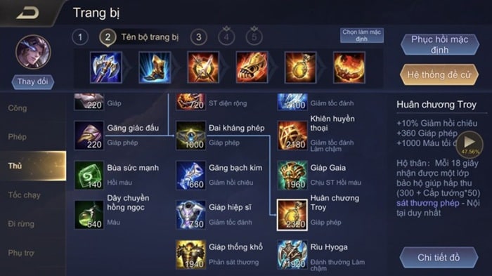 Bộ trang bị tăng sức chống chịu cho Triệu Vân